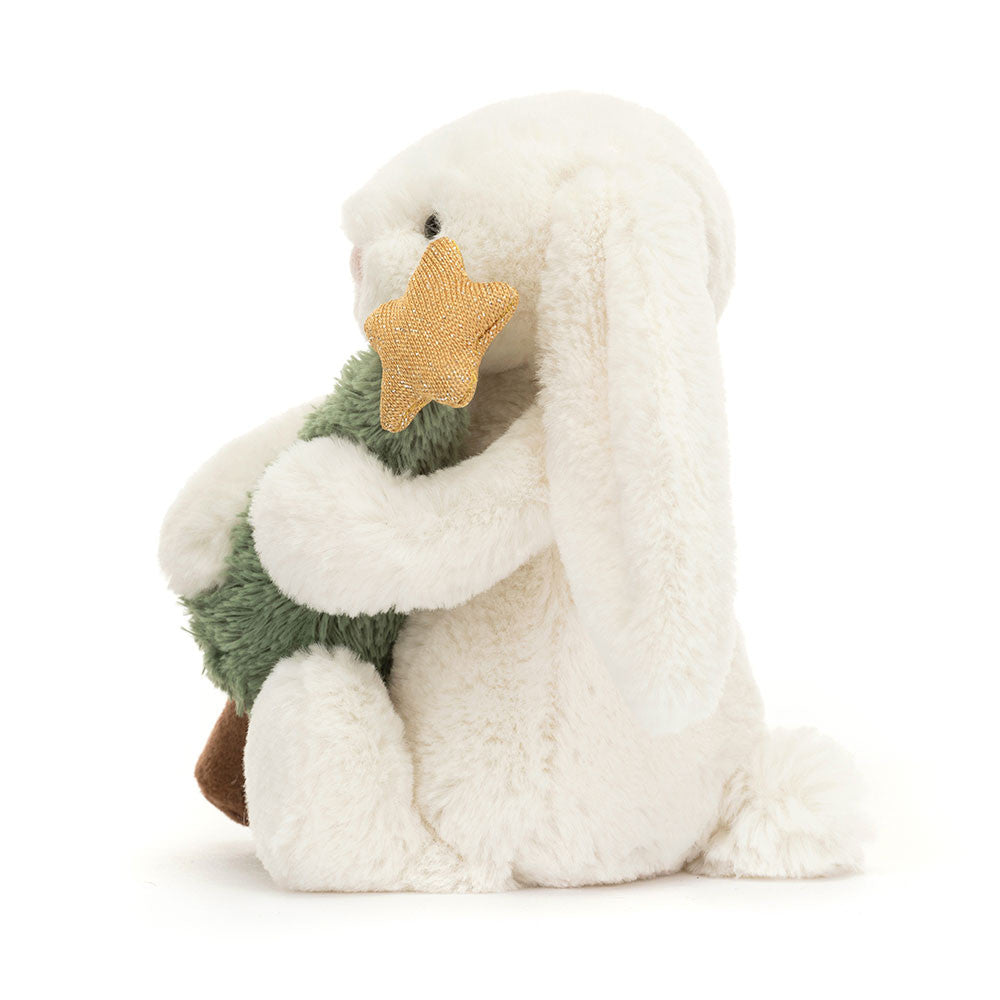 Jellycat Bashful cream bunny little soft toy – luxury plush bunny with soft cream fur, long floppy ears, and a cuddly, huggable design. Perfect gift for babies, kids, and collectors. Timeless plush toy for all ages. Christmas tree gold star