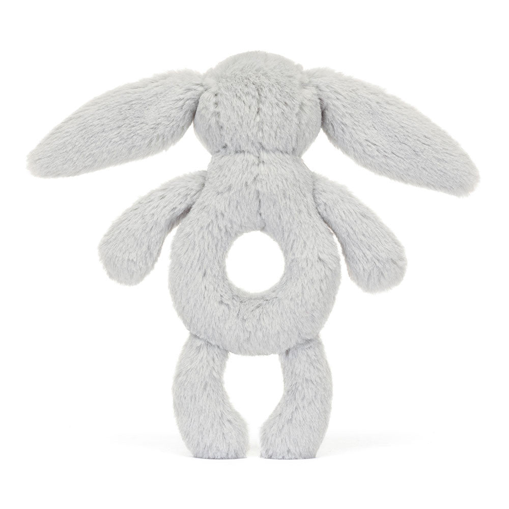 Bashful Silver Bunny Ring Rattle by Jellycat